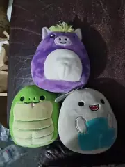 As New Squishmallows Lot 3 Amelie Snake Helena Unicorn Tyler T-Rex 5" Plush Toys
