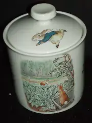 WEDGWOOD Candy Jar Honey Pot & Lid PETER RABBIT England NEW