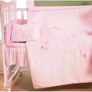 麗嬰房 les enphants 嬰兒實木床(白色）天絲床墊 全新 粉色 大象 天絲床包組 需自取