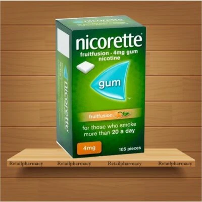 Nicorette fruitfusion 4mg gum Pack of 105 Buy with UNIT 1 2 3 6 10 Exp=2027