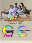 VIKEFON Intelligent LED Table Lamp 5in1 Wireless Charger, Bluetooth Speaker.