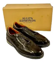 NWB Allen Edmonds SNEAKERS Men's 10 B Leather Lace-Up Loafers Shoes Black