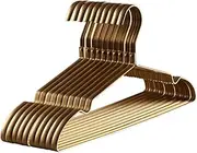 Adult Coat Hangers 10pcs Coat Hanger Aluminum Alloy Drying Rack Anti -Slip Hangers Space Saver Organizer Racks for Dress Towel Suit Pants Durable Suit Hangers (Color : Gold, Size : 10pcs) Aqiong