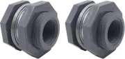 NPT 1" PVC Bulkhead Fitting, Plastic Pipe Connector for Rain Barrel Garden Hose