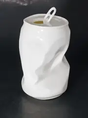 Passport Collection Crushed Soda Can Vase White Porcelain modern art trash