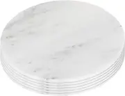 Argon Tableware Marble Placemats - 30cm - White - Pack of 6 - Round Placemats Dining Mat Table Mat Plate Serving Trays for Appetizers, Lunch, Mains, Parties, Food Presentation