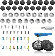 60PCS Car Roof Headliner Repair Kit, Auto Roof Snap Rivets Retainer for Interior Ceiling Cloth Fixing Repair Buckle with Installation Tool (Grid Black)