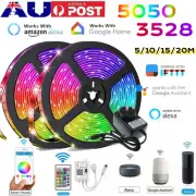RGB LED Strip Lights 5050 5M 15M WIFI Control Smart APP For Alexa Google Home TV
