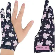 Artist Drawing Glove for Women, Breathable Two Finger Digital Art Glove 3-Layer Palm Rejection Right/Left Hand Digital Graphic Tablet, Blackpink, M Size