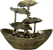 Artificial Leaf Fountain Led Night Light Waterfall Ornament Office Decor Home Decor
