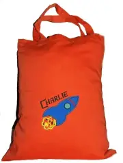 Tote / Shop Bag | Book / Library Bag Transport | Rocket Ship | 1st Name FRE