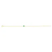 0.24 Carat Created Emerald Adjustable Bracelet 17cm in 9ct Yellow Gold