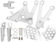 Repair Parts Front Driver Rider Foot Pegs for Honda CBR 600 RR 2003 2004 2005 2006 Bracket Footrests Footpegs CBR600RR Foot Rests Accessories(Silver)