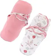 Vaguelly 2pcs Swaddle Sleeping Wrap Blanket for Boy Girl and Breathable Design Cozy Material Suitable for Months Bright Patterns for Newborn Comfort