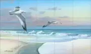 Seascape Tile Backsplash Mike Brown Seagull Art Ceramic Mural MBA004