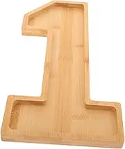 OKUMEYR Serving Fruit Platter Wood Number Shaped Serving Tray for Snacks and Desserts for Baby Showers Birthday Party Reusable Small Wood Plate