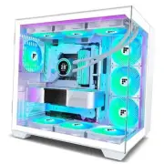 F600 PC Case - Pre-Installed 6 PWM ARGB Fan, ATX Mid-Tower Gaming PC Case,