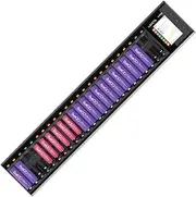 LIMETA 24 Bay AA AAA Battery Charger - High Speed Charger with Discharge Function and LCD Display - for Li-ion, LiHv, NiMH, NiCd, HiFe, NiZn Rechargeable Batteries and More