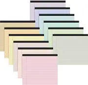 Lincia 11" x 9.5" Legal Pads College Ruled Notepad Landscape Notebook Horizontal Lined Notebook 80 Gsm Assorted Colors Paper Pastel Writing Pads for School Office, 40 Sheet(Macaron Color,12 Pcs)