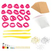 Polymer Clay Cutters, 129 Pcs Clay Cutters Polymer Clay Earrings Kit, Pink