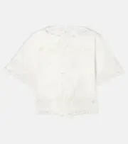 [Isabel Marant] Isabel Marant Parissa embroidered cotton crop top AU 14 white
