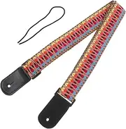 ERINGOGO Creative Rainbow Woven Ukulele Strap Durable Skin Friendly Material Ukulele Accessory for Performances Eye Catching Design for Music Lovers Chic and Practical