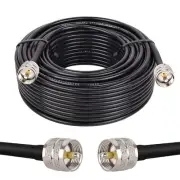 PL259 UHF Cable 100ft, CB Coax Cable RG58 CB Cable UHF Male to Male for CB