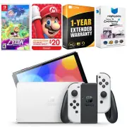 Nintendo Switch White OLED + Zelda Echoes of Wisdom Game + $20 eShop Gift Card