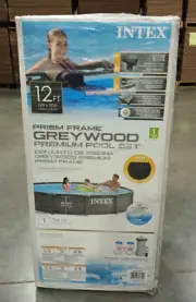 Intex Prism Metal Frame Round Outdoor Above Ground Swimming Pool