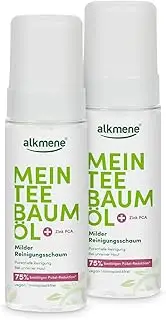 alkmene My Tea Tree Oil Cleansing Foam Face 2 x 150 ml Pimple Reduction 75% Confirmed - Natural Tea Tree Oil, Vegan & Climate Neutral - Facial Cleansing Foam for Blemished Skin - Wash Foam