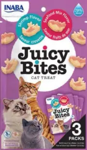 INABA CIAO Juicy Bites Cat Treats Shrimp & Seafood Mix