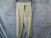Rag & Bone Pants Womens 4 Tan Light Sage Roxie Linen Wide Leg Tie Waist NEW NWT