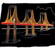Wall Art Golden Gate Bridge String Art on flannel Pin and Thread