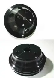 Small Block Chevy LWP Aluminum Water pump Pulley & Crankshaft Pulley 1/2V Black