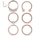 Dyknasz Septum Jewelry 16G Surgical Steel Nose Rings Hoop Septum Clicker Ring...
