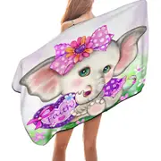 Faith Kids Inspiring Design Cute Girly Elephant Microfiber Beach Towel