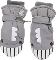 [LIFKOME] 1 Pair Cartoon Warm Ski Gloves for Thickened Winter Gloves to Keep Hands Warm and Dry for Outdoor Activities Shark Grey Design