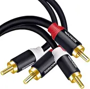 ZEQKULW RCA Audio Cable 3m/10ft 2RCA Male to Male Stereo Audio RCA Cables Dual Shielded Gold-Plated 2 RCA Stereo Cable for car Audio Video Cord, Hi-Fi Systems or Home Theater, HDTV(Black,3m)