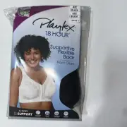 42C Playtex 18 Hour Front-Close Support Bra Flexible Back - Comfort Strap New!