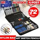 72Pcs Sketch Pencils Set Sketching Drawing Graphite Charcoal Pencil Art