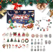 Christmas DIY Bracelet Jewelry Making Kit 24 Days Advent Calendar DIY Charm Bracelets Making Kit Gift