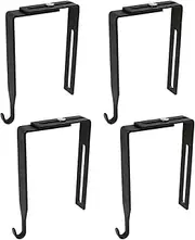 Hitefu 4PCS Adjustable Cubicle Hooks, Black Metal Cubicle Partition Hangers Over The Door Mirror Hooks, Universal Partition Hook Set, Fit Panels with 1 3/8" to 3 1/2" Thickness