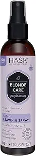 HASK Blonde Care 5-In-1 Leave-In Conditioner for all shades of blonde, vegan formula, cruelty free, colour safe, gluten-free, sulfate-free, paraben-free - 1 175mL Bottle