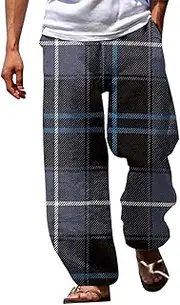 [Generic] 42x29 Mens Pants Pants Beach Pants Drawstring Elastic Waist 3D Print Stripe Graphic Prints Geometry Comfort Casual Daily Holiday Streetwear Chinos Slim Fit