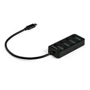 StarTech 4-Port USB-C Hub - 4x USB-A with Individual On/Off Switches HB30C4AIB