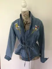ONE TEASPOON Ladies Denim embroidered Jacket Size 8 Brand New with tags