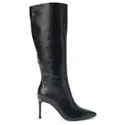 COCONUTS by Matisse Alina Croc Pointed Toe Pull On Womens Black Casual Boots AL