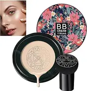 BB Cream Foundation - Cream Foundation With Mushroom Head | Air Cushion Full Coverage Foundation | BB Cream Foundation For Oily Skin | Moisturizing Concealer Makeup Base For Women