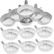 Obuyke 100pcs Weighing Trays with Handle Portable Aluminum Weighing Dishes for Lab Equipment Sample Boats for Food Processing and Storage