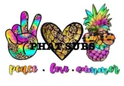 Sublimation Print Peace Love Summer Ready To Press Heat Transfer